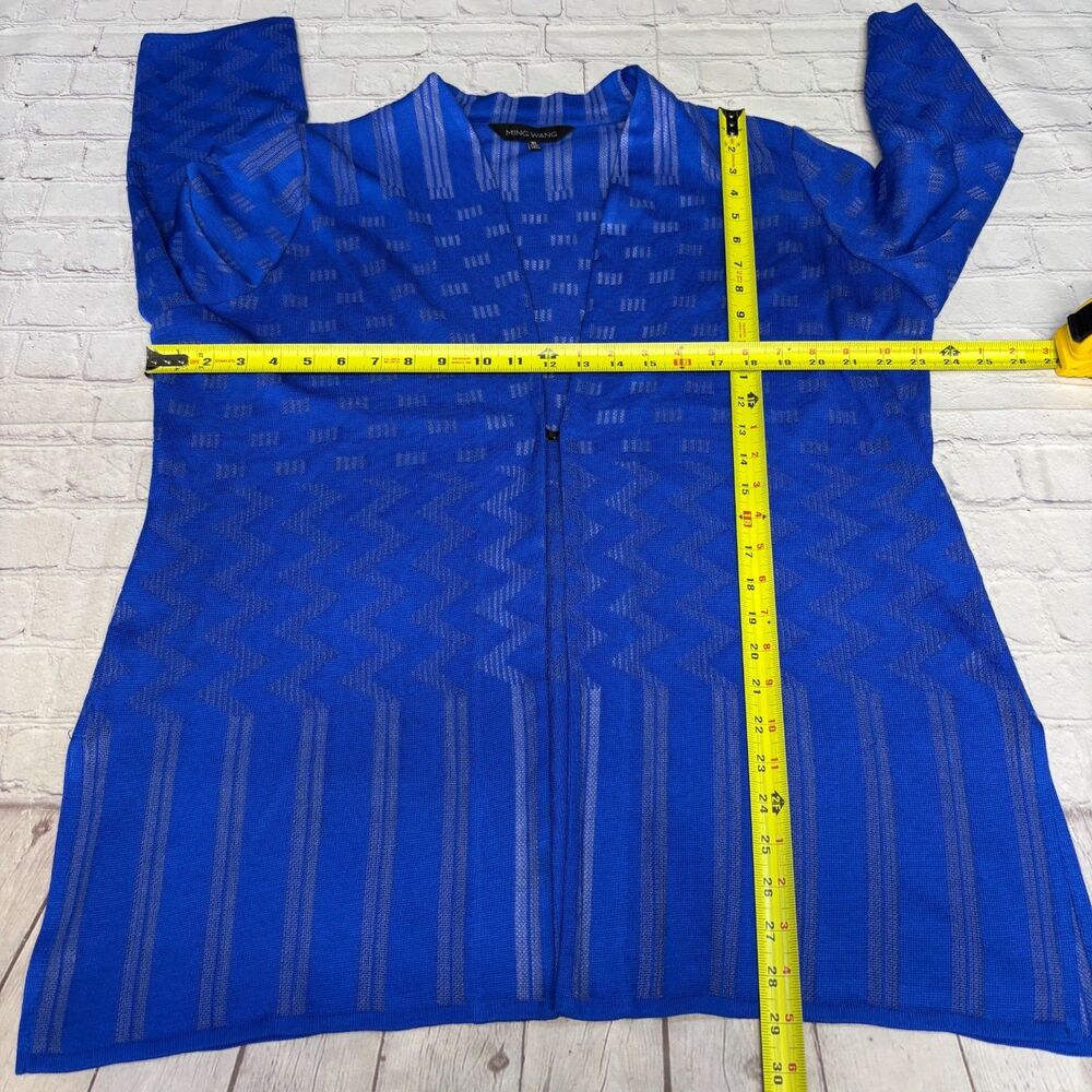 Ming Wang Women 3/4 Sleeve Cardigan Sweater Jacket Size XL X-Large Blue D092 -20 - Picture 2 of 16